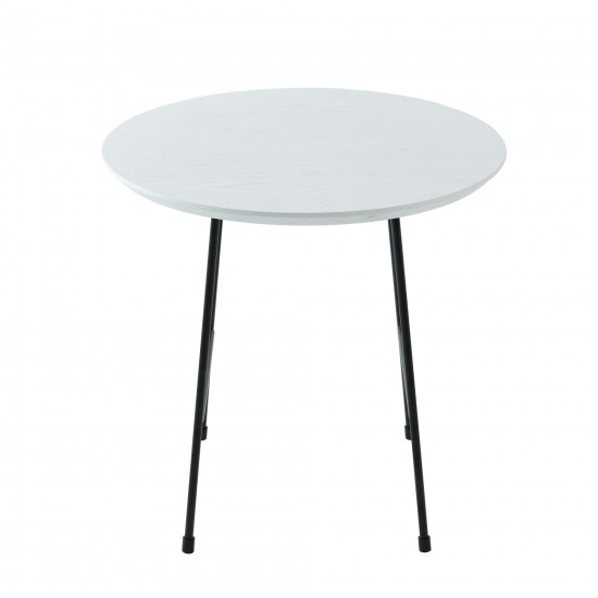 Rossmore - Black Base Side Table - White Top, White