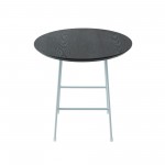 Rossmore - White Base Side Table - Black Top, Black