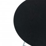 Rossmore - White Base Side Table - Black Top, Black