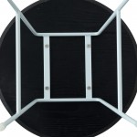 Rossmore - White Base Side Table - Black Top, Black