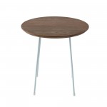 Rossmore - White Base Side Table - Walnut Top, Walnut