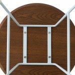 Rossmore - White Base Side Table - Walnut Top, Walnut