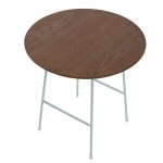 Rossmore - White Base Side Table - Walnut Top, Walnut