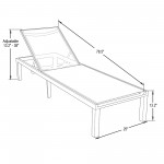 LeisureMod Marlin Patio Chaise Lounge Chair With White Aluminum Frame, White