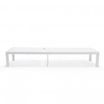LeisureMod Marlin Patio Chaise Lounge Chair With White Aluminum Frame, White