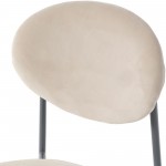 LeisureMod Euston Modern Velvet Dining Chair with Grey Steel Frame, Beige