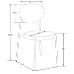 LeisureMod Euston Modern Velvet Dining Chair with Grey Steel Frame, Beige