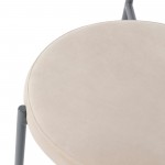 LeisureMod Euston Modern Velvet Dining Chair with Grey Steel Frame, Beige