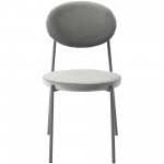 LeisureMod Euston Modern Velvet Dining Chair with Grey Steel Frame, Grey