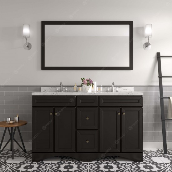 Talisa 60" Double Bath Vanity Espresso, Quartz Top, Sinks, ED-25060-CMRO-ES-002