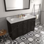 Talisa 60" Double Bath Vanity Espresso, Quartz Top, Sinks, ED-25060-CMRO-ES-002