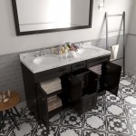 Talisa 60" Double Bath Vanity Espresso, Quartz Top, Sinks, ED-25060-CMRO-ES-002