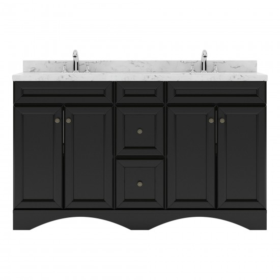 Talisa 60" Double Bath Vanity Espresso, Quartz Top, Sinks, ED-25060-CMRO-ES-NM