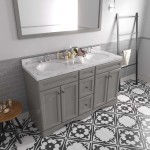 Talisa 60" Double Bath Vanity in Gray, Quartz Top, Sinks, ED-25060-CMRO-GR