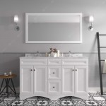Talisa 60" Double Bath Vanity in White, Quartz Top, Sinks, ED-25060-CMRO-WH