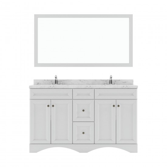 Talisa 60" Double Bath Vanity in White, Quartz Top, Sinks, ED-25060-CMRO-WH-002