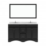 Talisa 60" Double Bath Vanity in Espresso, Quartz Top, Sinks, ED-25060-CMSQ-ES