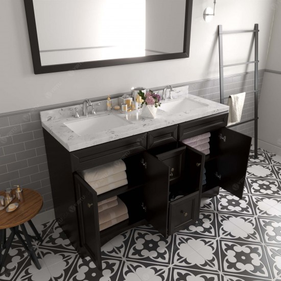 Talisa 60" Double Bath Vanity Espresso, Quartz Top, Sinks, ED-25060-CMSQ-ES-001
