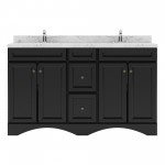 Talisa 60" Double Bath Vanity Espresso, Quartz Top, Sinks, ED-25060-CMSQ-ES-NM