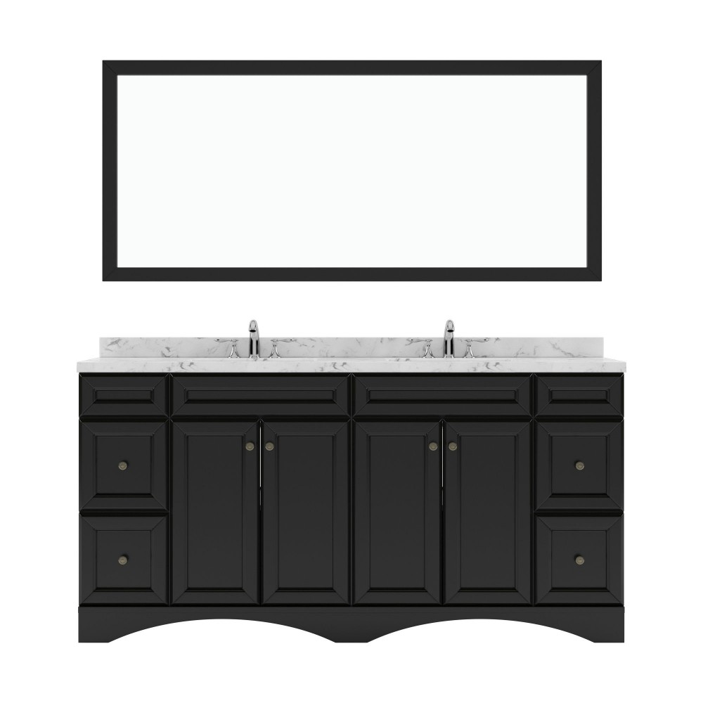 Talisa 72" Double Bath Vanity Espresso, Quartz Top, Sinks, ED-25072-CMRO-ES-001