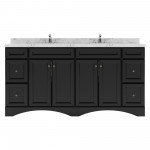 Talisa 72" Double Bath Vanity Espresso, Quartz Top, Sinks, ED-25072-CMRO-ES-NM