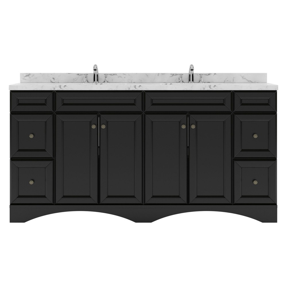 Talisa 72" Double Bath Vanity Espresso, Quartz Top, Sinks, ED-25072-CMRO-ES-NM