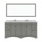 Talisa 72" Double Bath Vanity in Gray, Quartz Top, Sinks, ED-25072-CMRO-GR-001