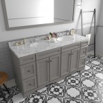 Talisa 72" Double Bath Vanity in Gray, Quartz Top, Sinks, ED-25072-CMRO-GR-001