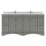 Talisa 72" Double Bath Vanity in Gray, Quartz Top, Sinks, ED-25072-CMRO-GR-NM