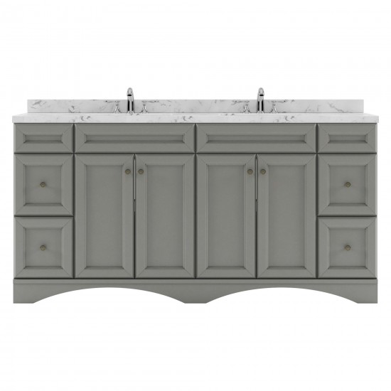 Talisa 72" Double Bath Vanity in Gray, Quartz Top, Sinks, ED-25072-CMRO-GR-NM