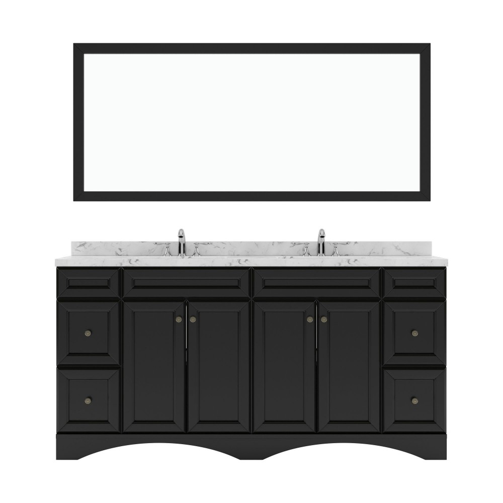 Talisa 72" Double Bath Vanity in Espresso, Quartz Top, Sinks, ED-25072-CMSQ-ES