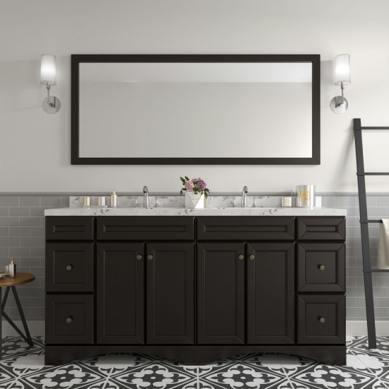 Talisa 72" Double Bath Vanity Espresso, Quartz Top, Sinks, ED-25072-CMSQ-ES-002