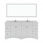 Talisa 72" Double Bath Vanity in White, Quartz Top, Sinks, ED-25072-CMSQ-WH-001