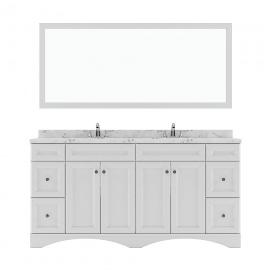 Talisa 72" Double Bath Vanity in White, Quartz Top, Sinks, ED-25072-CMSQ-WH-001