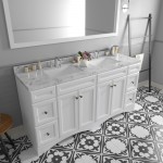 Talisa 72" Double Bath Vanity in White, Quartz Top, Sinks, ED-25072-CMSQ-WH-001