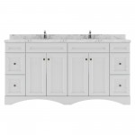 Talisa 72" Double Bath Vanity in White, Quartz Top, Sinks, ED-25072-CMSQ-WH-NM