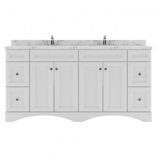 Talisa 72" Double Bath Vanity in White, Quartz Top, Sinks, ED-25072-CMSQ-WH-NM