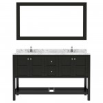 Winterfell 60" Bath Vanity in Espresso, Quartz Top, Sinks, ED-30060-CMRO-ES