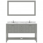 Winterfell 60" Double Bath Vanity in Gray, Quartz Top, Sinks, ED-30060-CMRO-GR