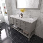 Winterfell 60" Double Bath Vanity in Gray, Quartz Top, Sinks, ED-30060-CMRO-GR