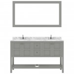 Winterfell 60" Double Bath Vanity Gray, Quartz Top, Sinks, ED-30060-CMRO-GR-001