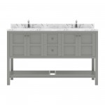 Winterfell 60" Double Bath Vanity Gray, Quartz Top, Sinks, ED-30060-CMRO-GR-NM