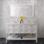 Winterfell 60" Double Bath Vanity White, Quartz Top, Sinks, ED-30060-CMRO-WH-001