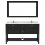 Winterfell 60" Bath Vanity in Espresso, Quartz Top, Sinks, ED-30060-CMSQ-ES-002