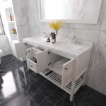 Winterfell 60" Double Bath Vanity in White, Quartz Top, Sinks, ED-30060-CMSQ-WH