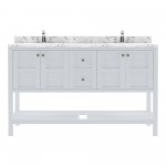 Winterfell 60" Double Bath Vanity White, Quartz Top, Sinks, ED-30060-CMSQ-WH-NM