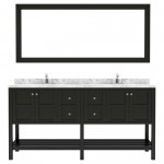 Winterfell 72" Bath Vanity in Espresso, Quartz Top, Sinks, ED-30072-CMRO-ES