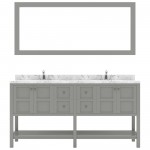 Winterfell 72" Double Bath Vanity in Gray, Quartz Top, Sinks, ED-30072-CMRO-GR