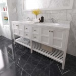 Winterfell 72" Double Bath Vanity in White, Quartz Top, Sinks, ED-30072-CMRO-WH
