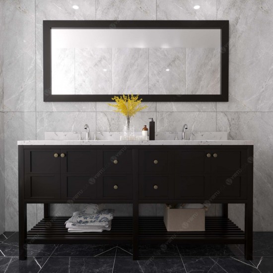 Winterfell 72" Bath Vanity in Espresso, Quartz Top, Sinks, ED-30072-CMSQ-ES